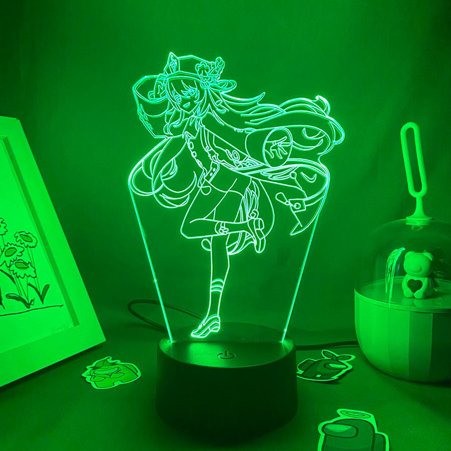 Genshin Impact Game Figure Hutao 3D Led Nightlight