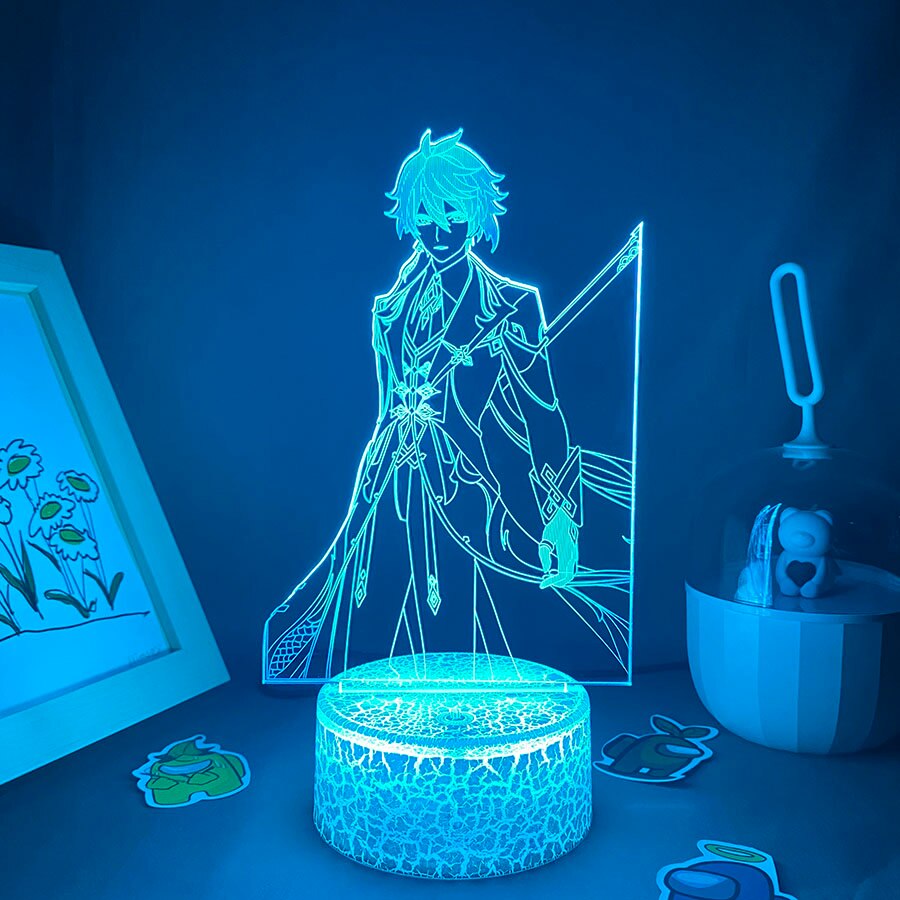 Genshin Impact Game Figure Zhong Li 3D Led Night Light