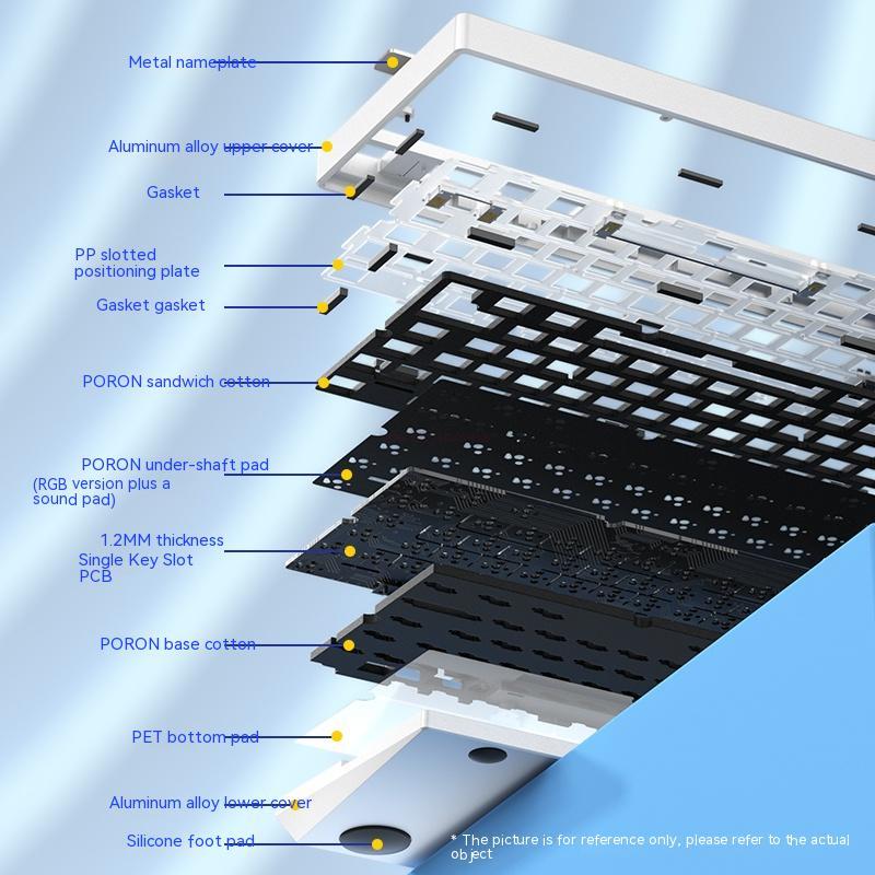 طقم لوحة مفاتيح سلكية من سبائك الألومنيوم LEOBOG Hi75 Rgb 