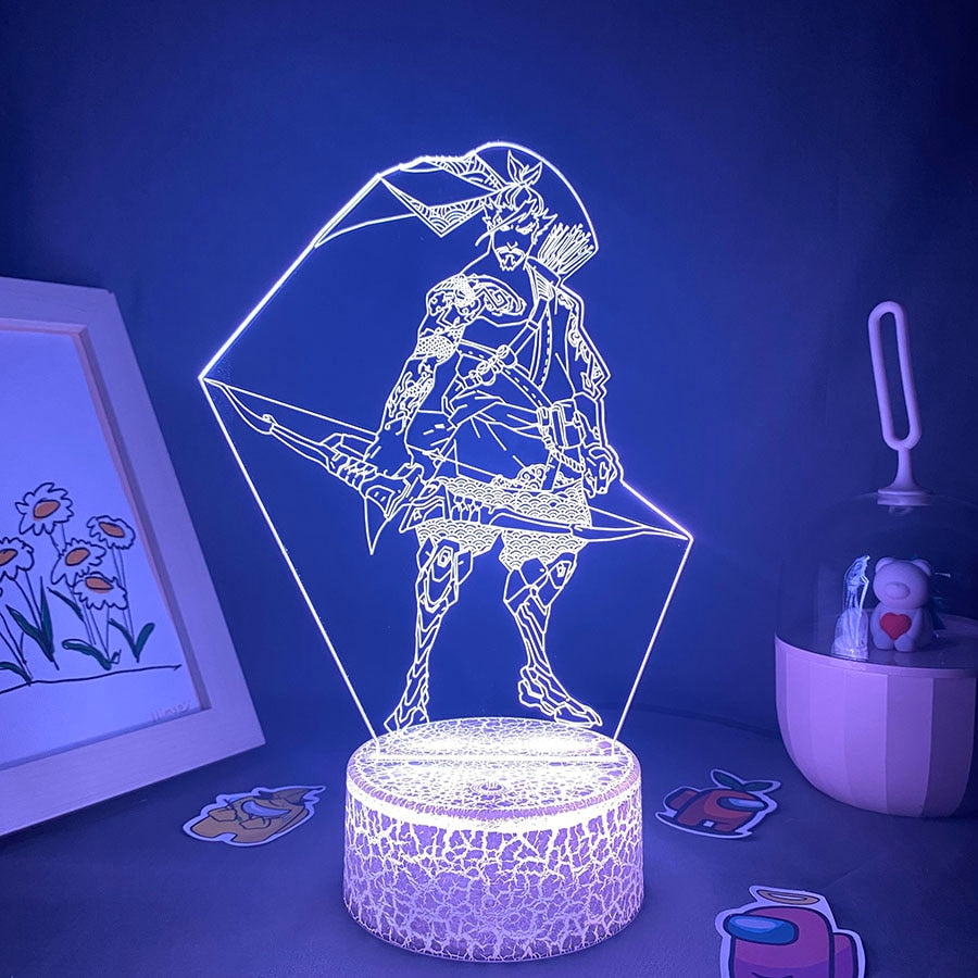 Overwatches OW Game Figure Hanzo 3D Night Lights