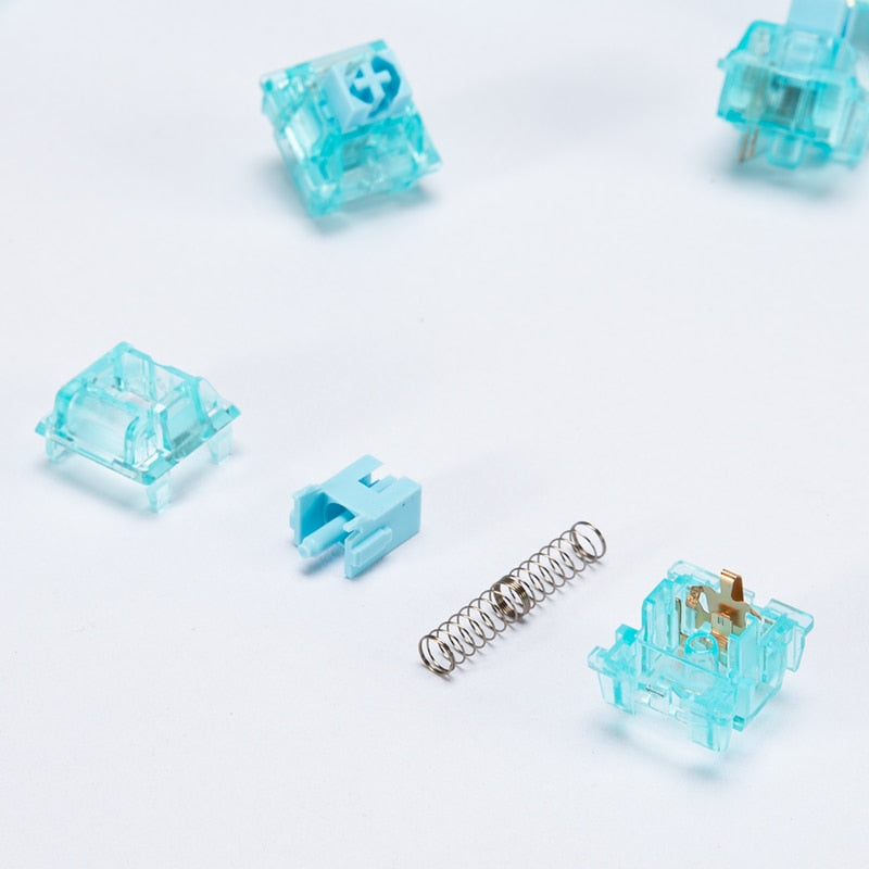 Akko x Monsgeek CS Jelly Blue Switches 3 Pin 40gf مفتاح اللمس متوافق مع لوحة المفاتيح الميكانيكية MX (110 قطعة)