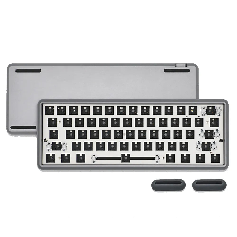 Deep Grey KJ61 DIY Kits CNC Aluminum Shell RGB Hot Swappable Wired Keyboard