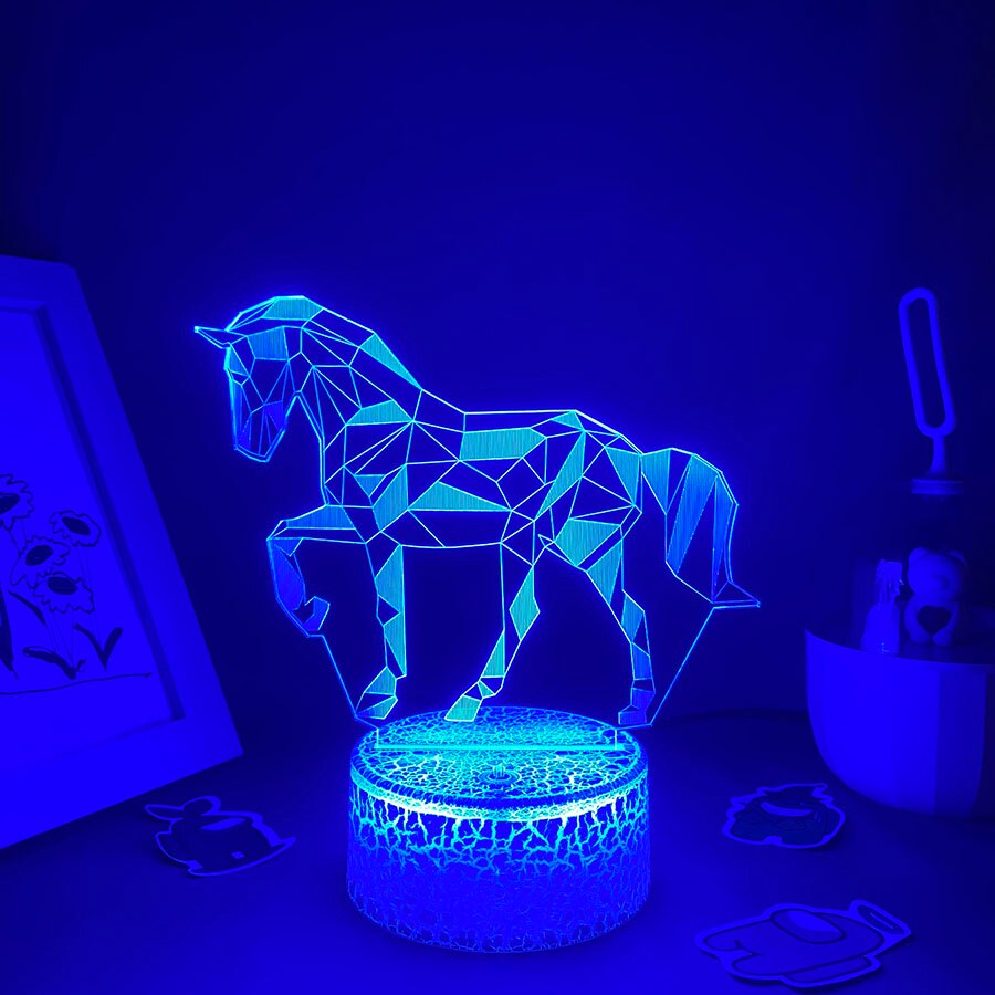 Cute Animal Horse 3D LED Neon Lava Lamps