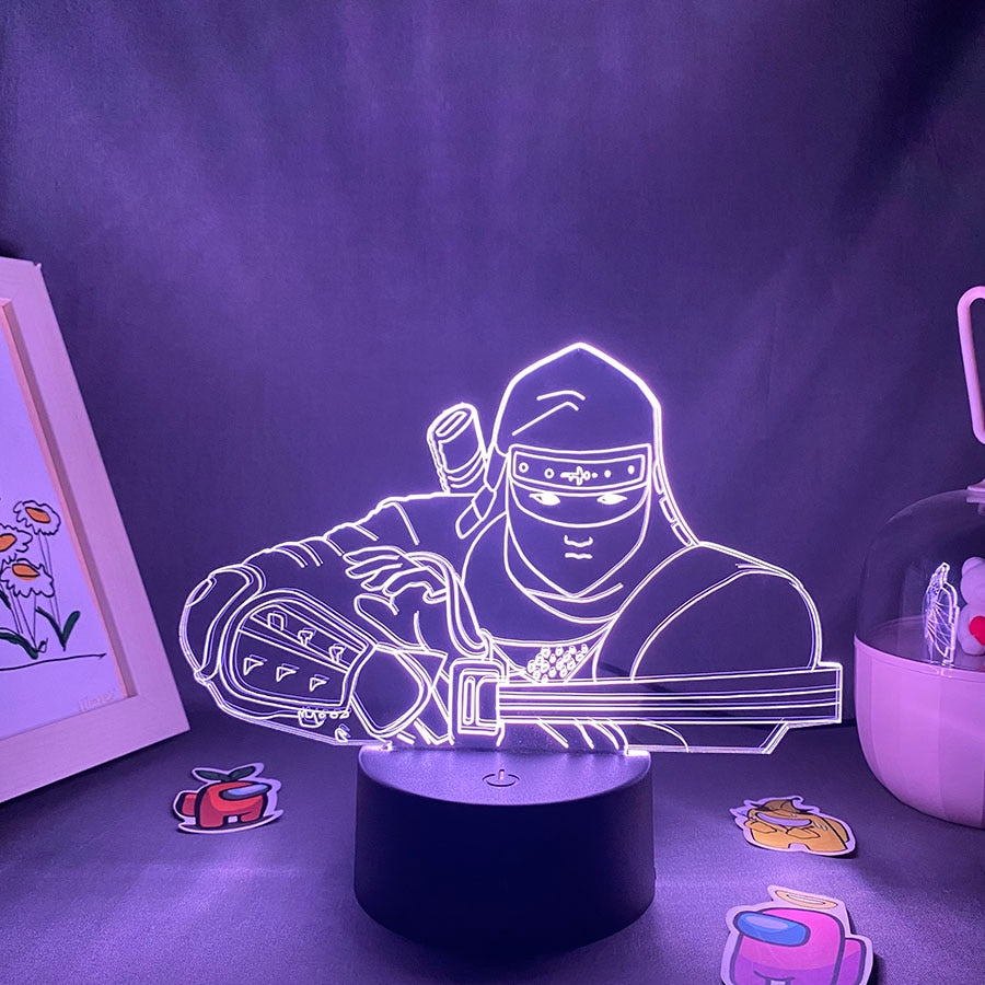 Hot Game Figure Shinobi-es 3 3D Led Neon Night Lights