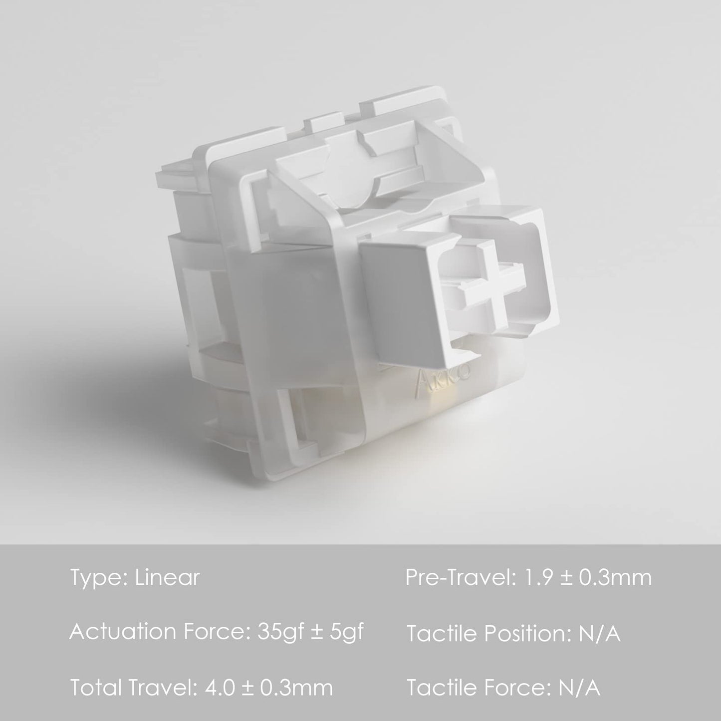 Akko CS Jelly White Switches (10pcs) 3 Pin 35gf Linear Switch Compatible for MX Mechanical Keyboard