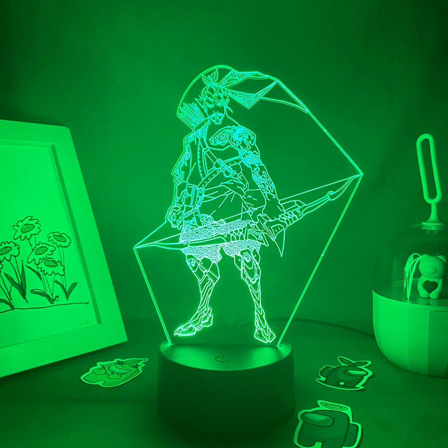 Overwatches OW Game Figure Hanzo 3D Night Lights