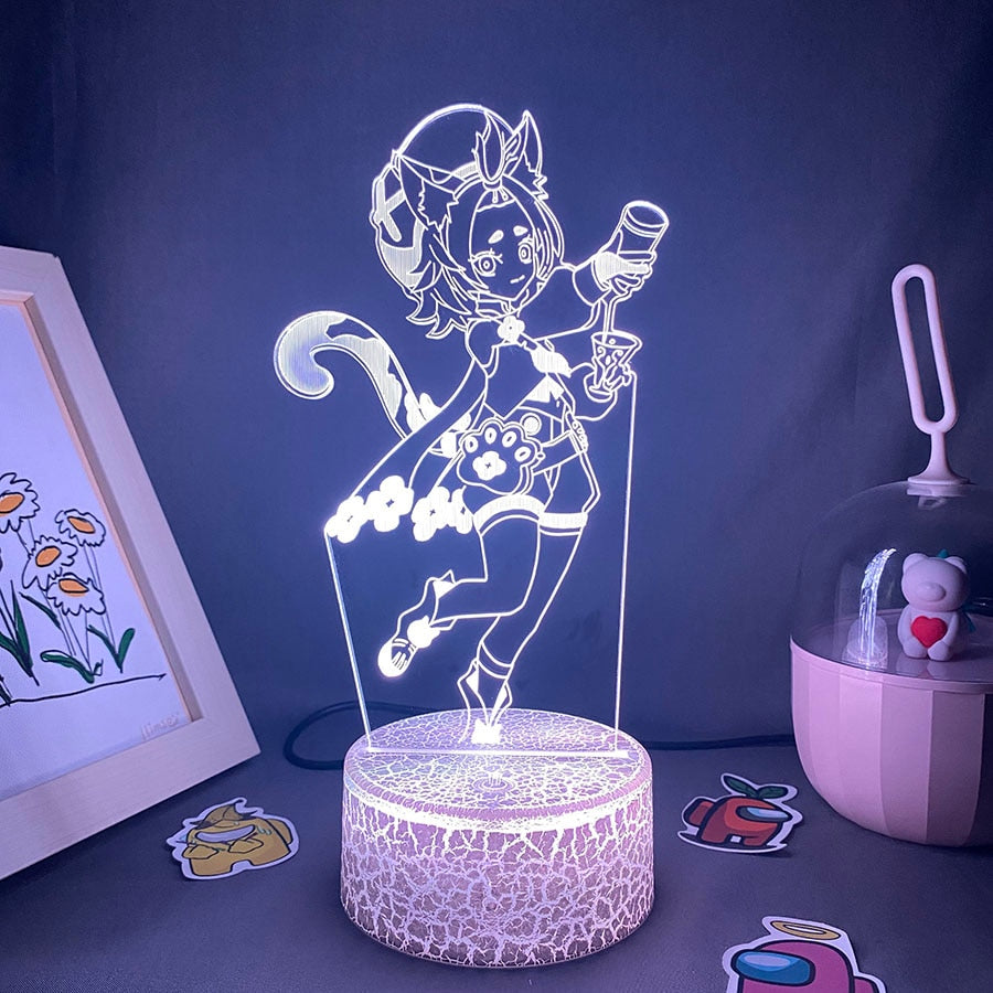 Genshin Impact Game Figure Dioan 3D Led Nightlight