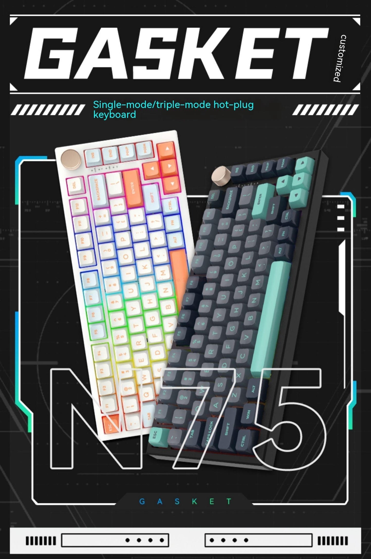 Vgn N75 Pro Wireless Keyboard Tri-mode