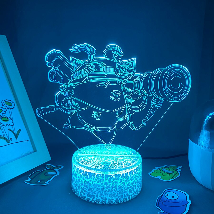 لعبة Overwatch OW Roadhog 3D Led RGB Night Light