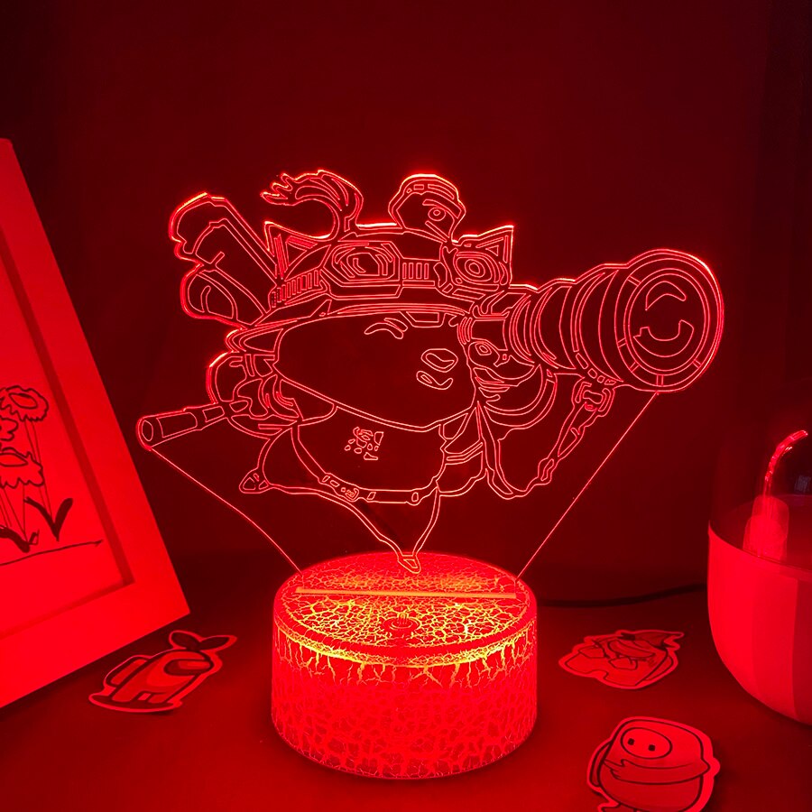 Overwatch OW Game Roadhog 3D Led RGB Night Light