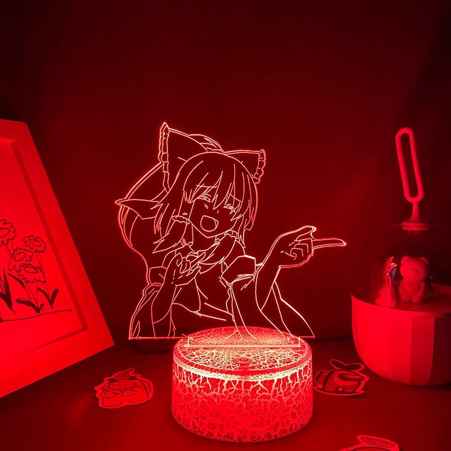 Touhou Project Figure Reimu Hakurei أضواء ليلية ثلاثية الأبعاد 