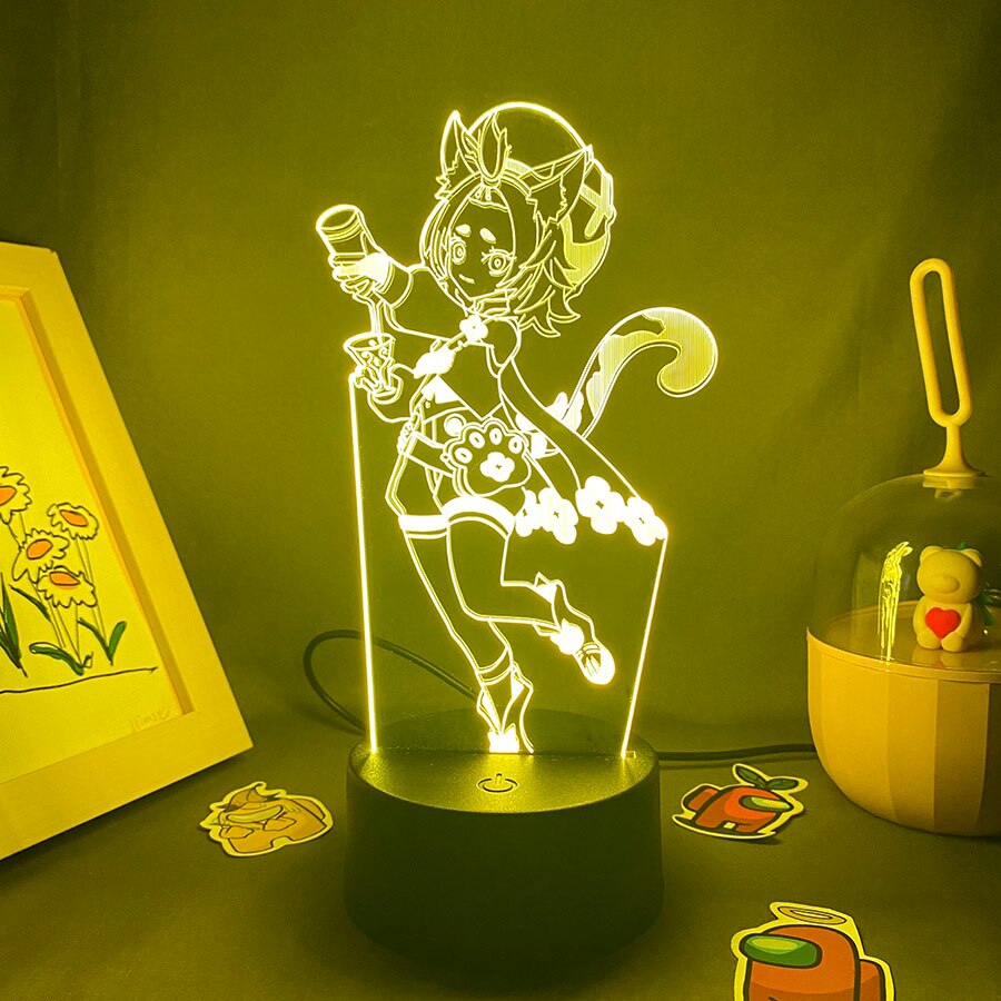 Genshin Impact Game Figure Dioan 3D Led Nightlight