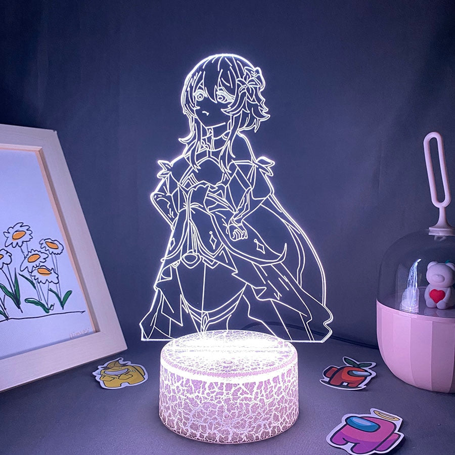 Genshin Impact Game Figure Lumine 3D LED Night Lights