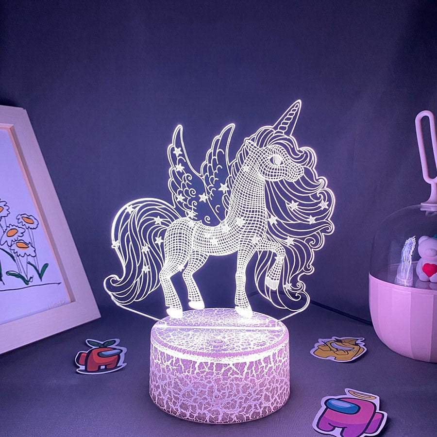 Cute Animal Unicorn 3D Night Lights