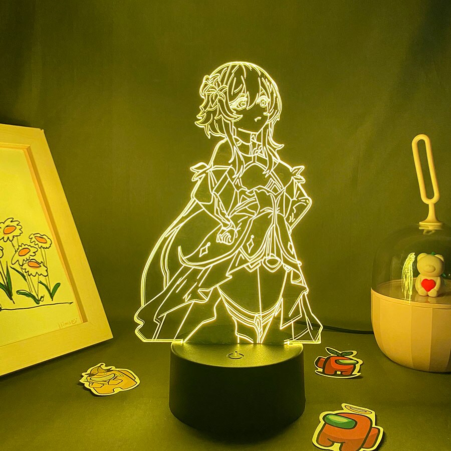 Genshin Impact Game Figure Lumine 3D LED Night Lights