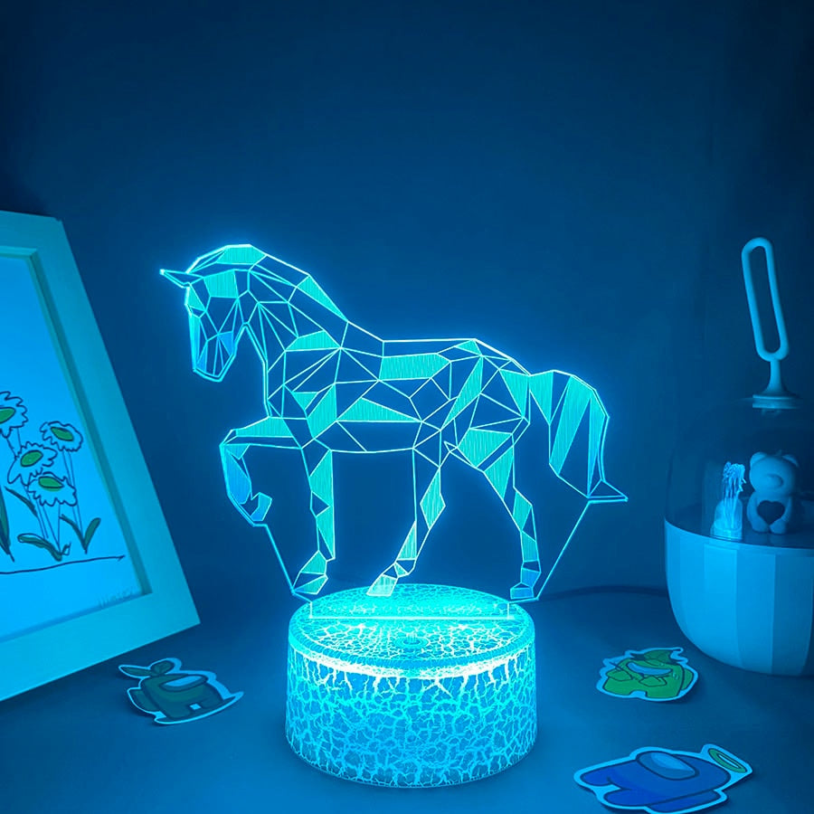 Cute Animal Horse 3D LED Neon Lava Lamps