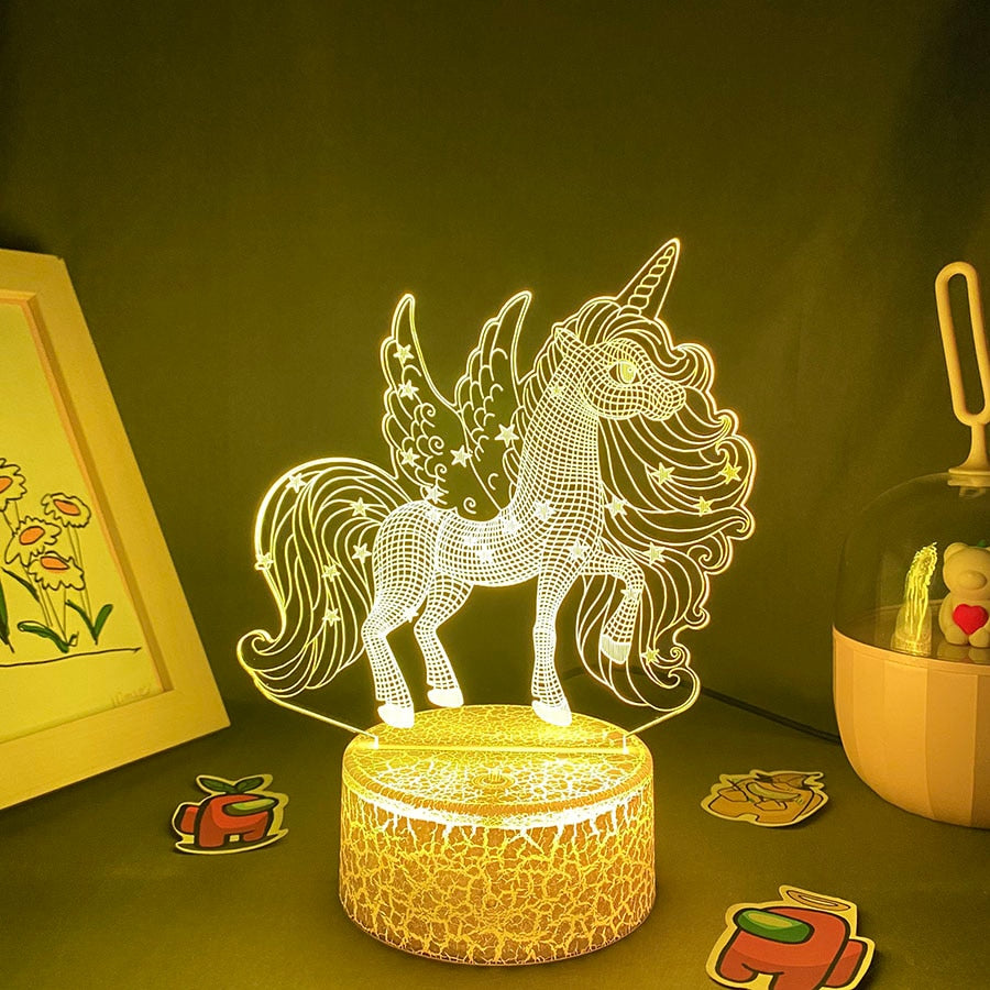 Cute Animal Unicorn 3D Night Lights