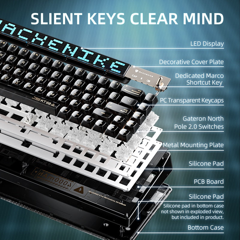 Machenike KT68 Pro Smart Screen Mechanical Keyboard