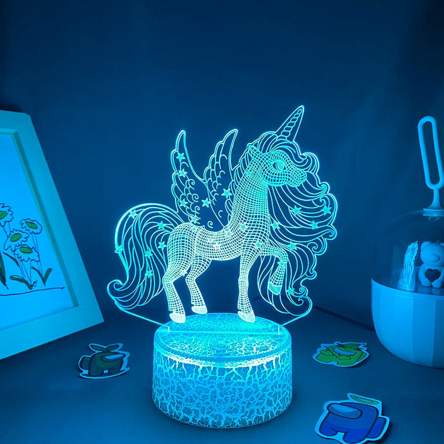 Cute Animal Unicorn 3D Night Lights