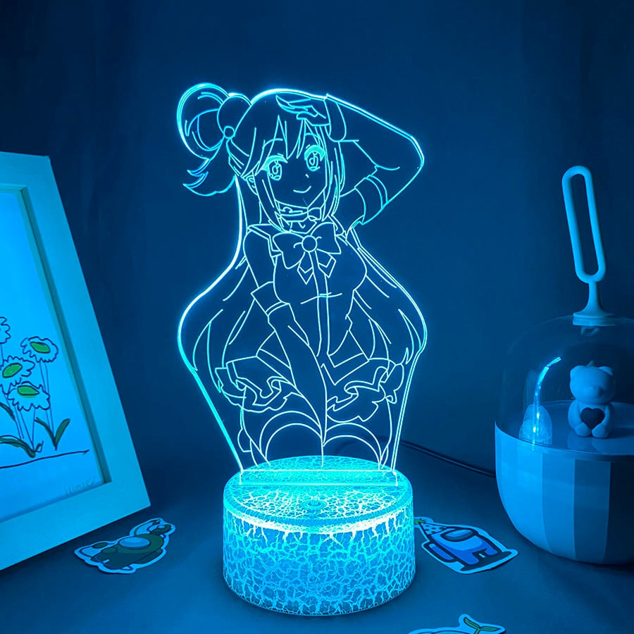 Konosuba Figure Aqua Neon Night Light