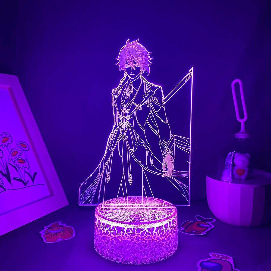 Genshin Impact Game Figure Zhong Li 3D Led Night Light