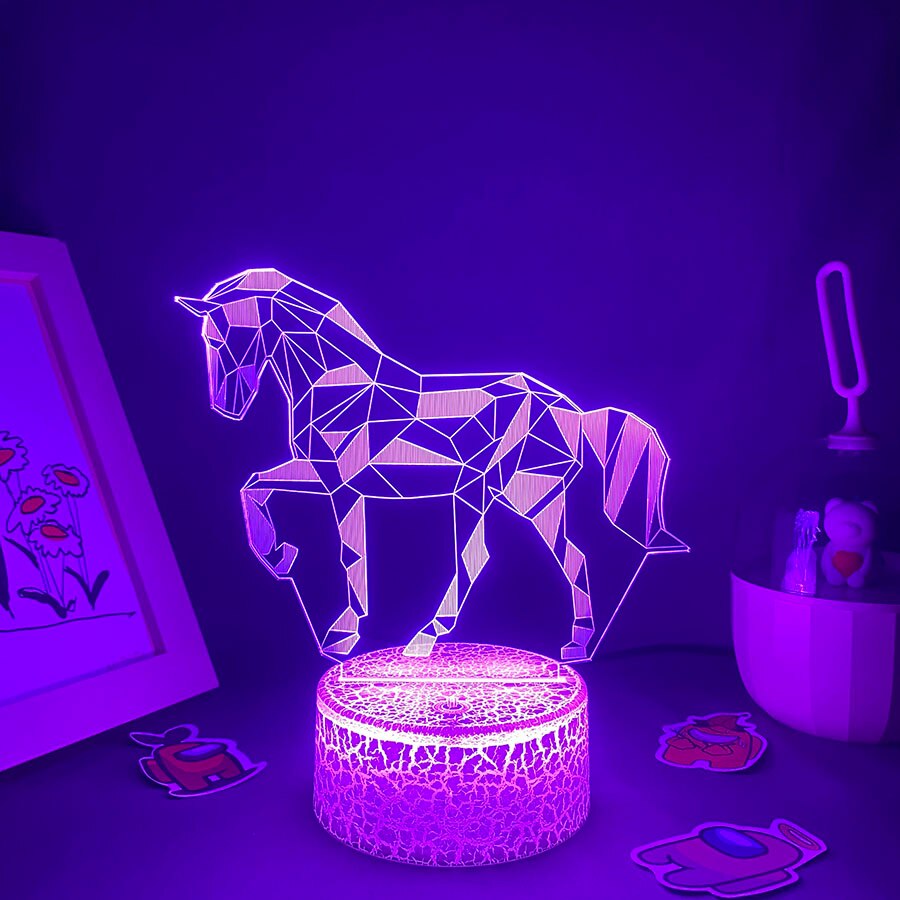 Cute Animal Horse 3D LED Neon Lava Lamps