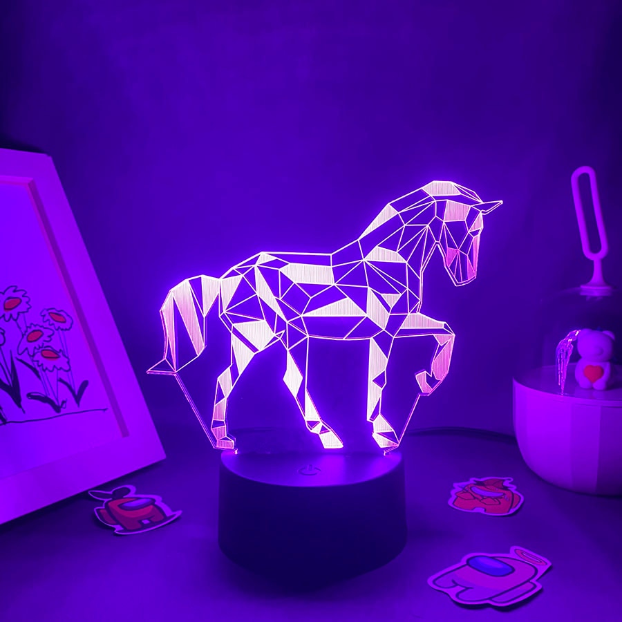 Cute Animal Horse 3D LED Neon Lava Lamps