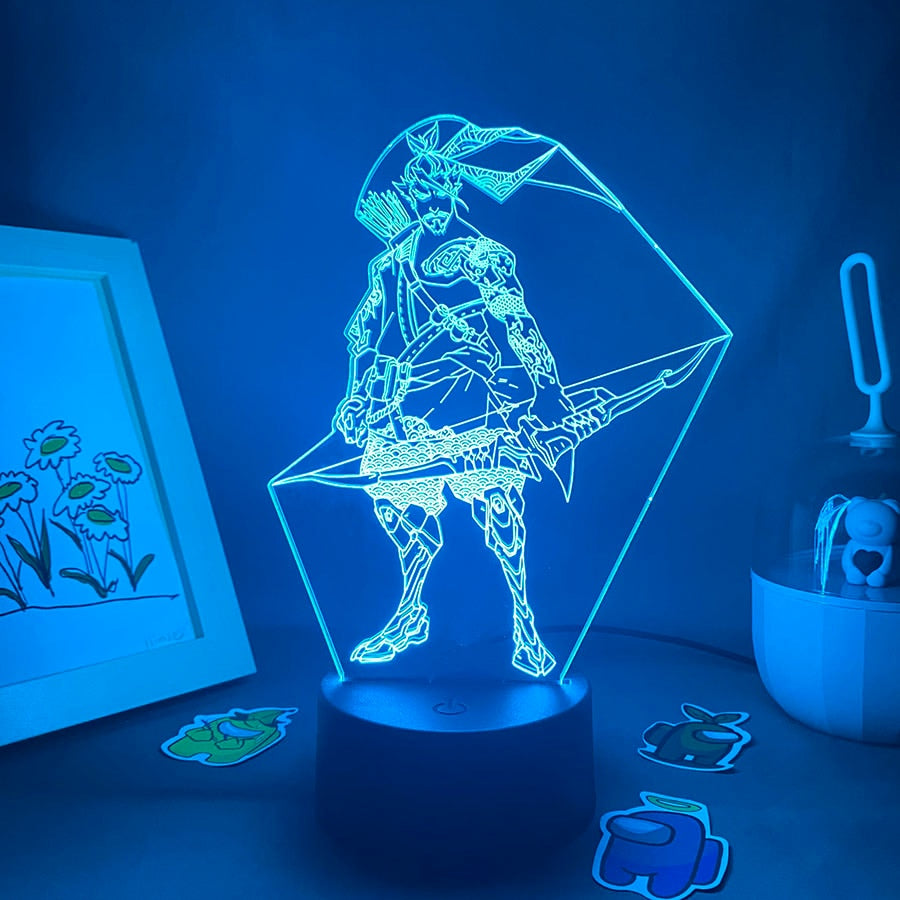 Overwatches OW Game Figure Hanzo 3D Night Lights