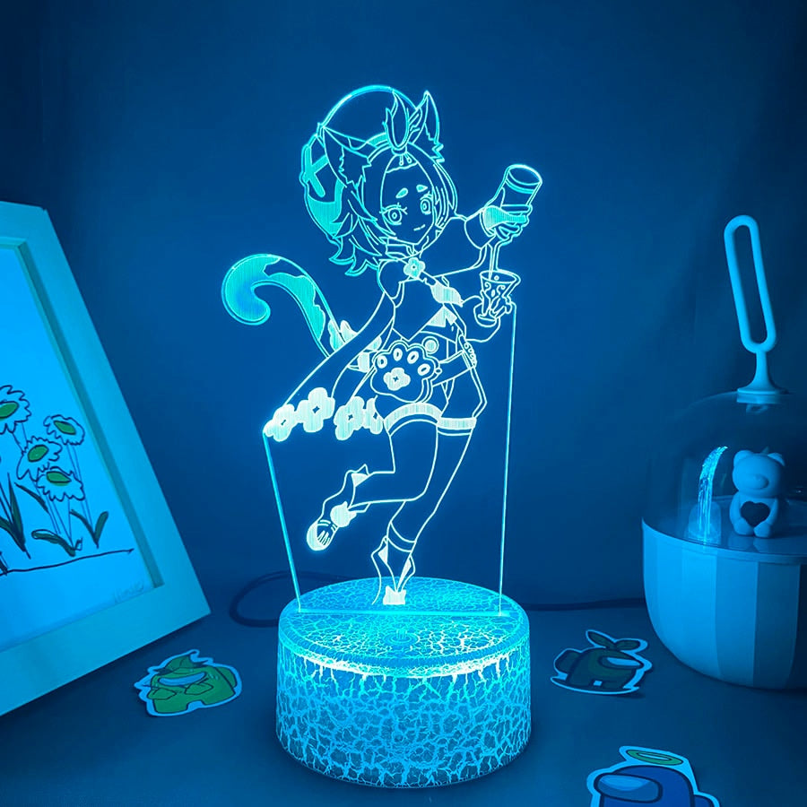 Genshin Impact Game Figure Dioan 3D Led Nightlight