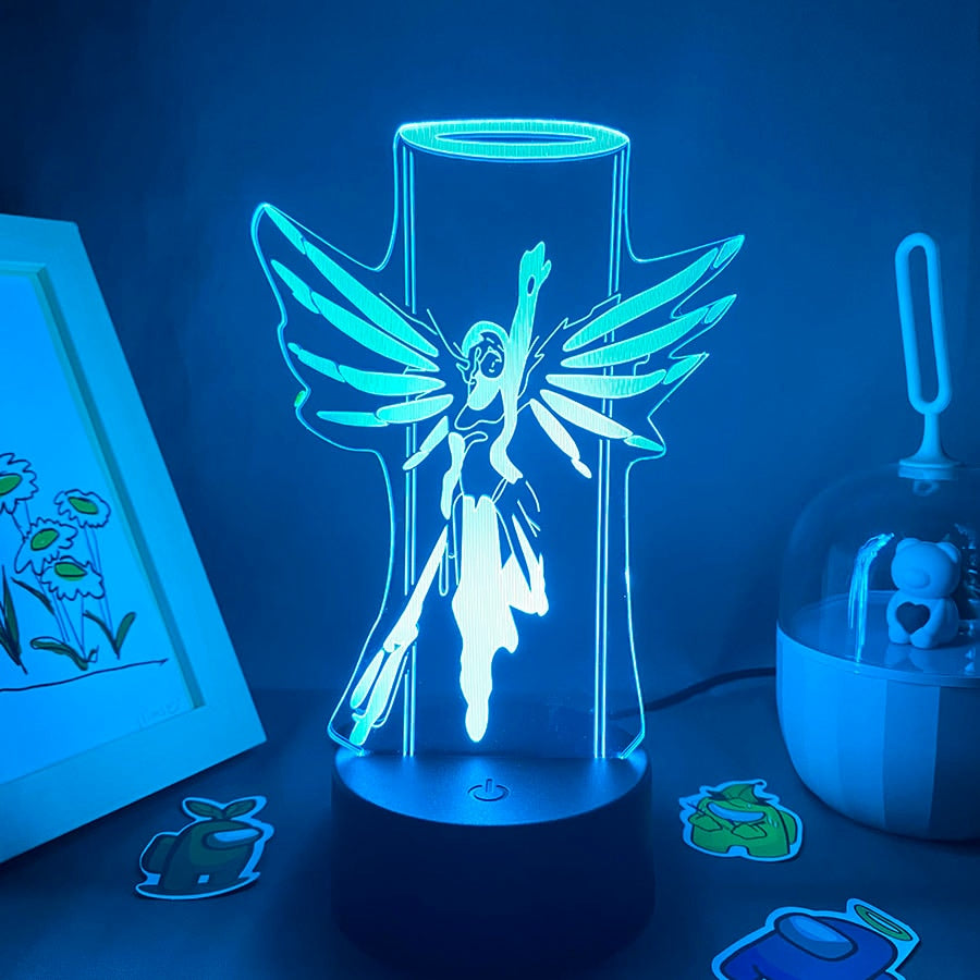 لعبة Overwatches OW مجسم Mercy 3D Night Lights 