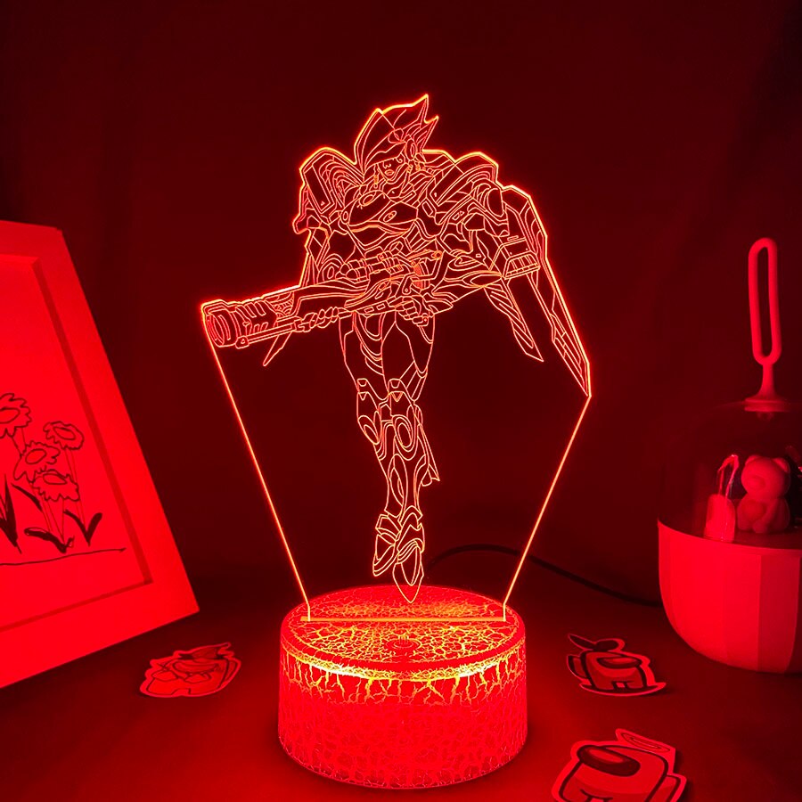 Overwatches OW Game Figure Pharah 3D Night Lights