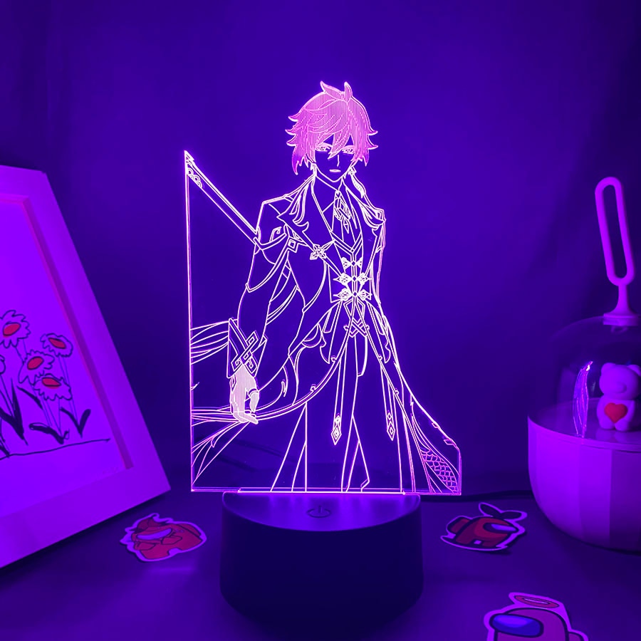 Genshin Impact Game Figure Zhong Li 3D Led Night Light