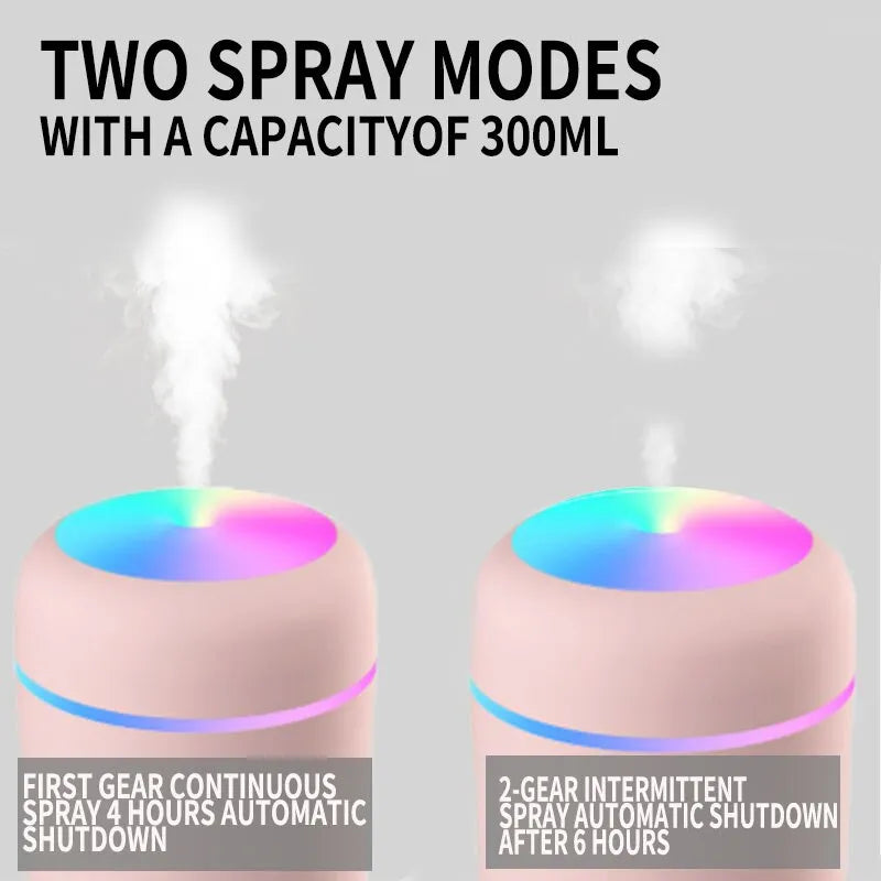 300ML Air Humidifier Colorful Atmosphere Light