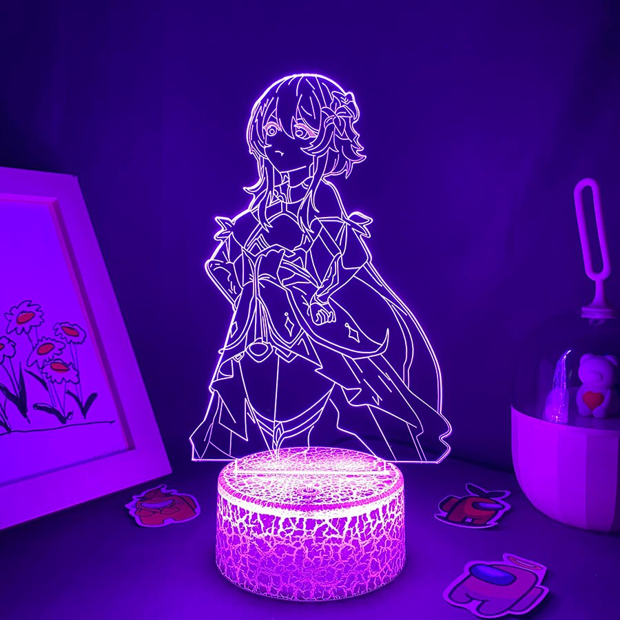 Genshin Impact Game Figure Lumine 3D LED Night Lights