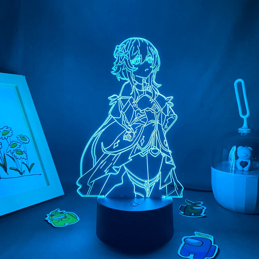 Genshin Impact Game Figure Lumine 3D LED Night Lights