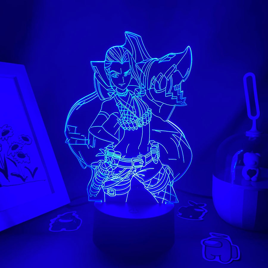 LOL League of Legends Game Figure Jinx 3D Night Light