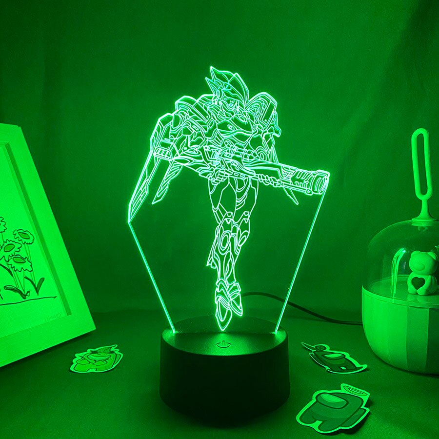 Overwatches OW Game Figure Pharah 3D Night Lights