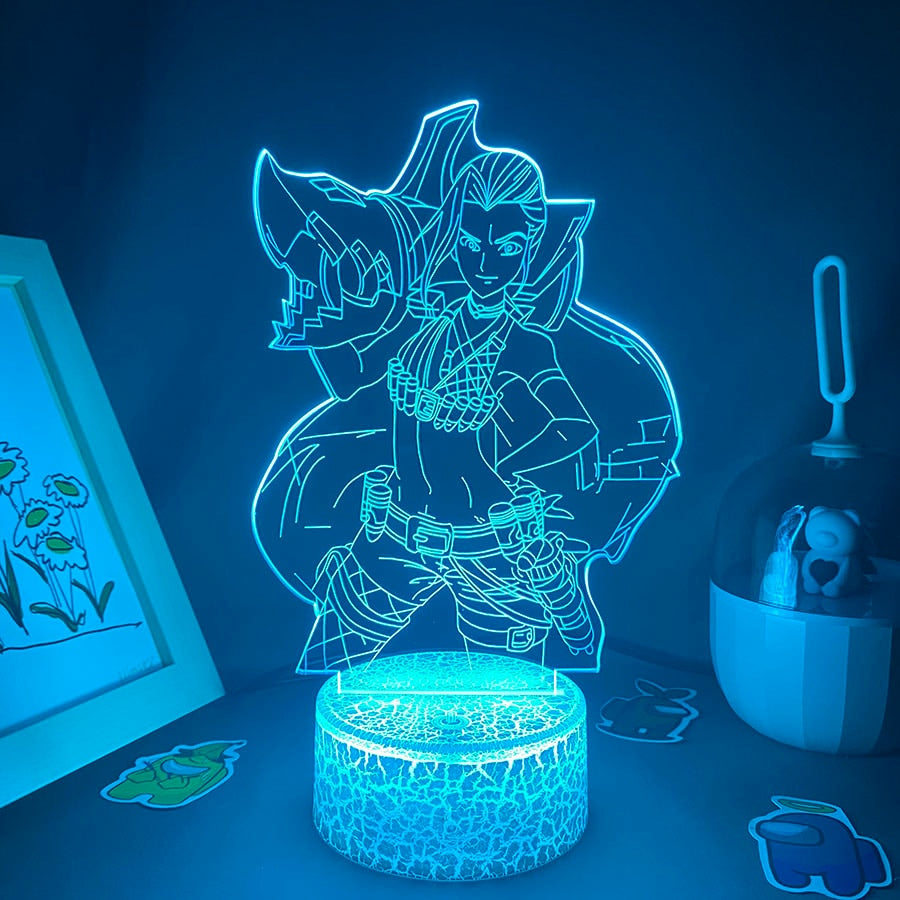 LOL League of Legends Game Figure Jinx 3D Night Light