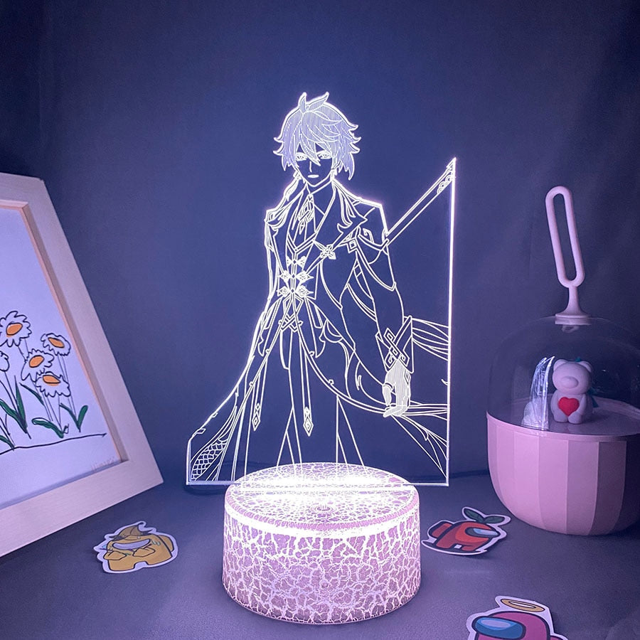 Genshin Impact Game Figure Zhong Li 3D Led Night Light