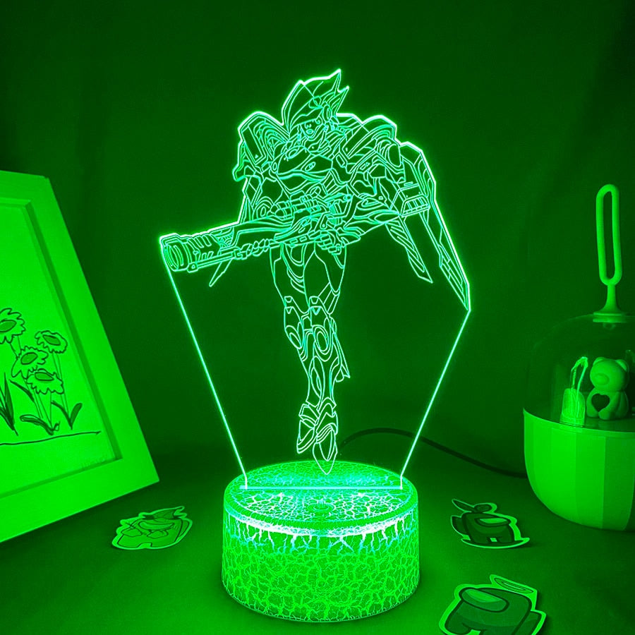 Overwatches OW Game Figure Pharah 3D Night Lights