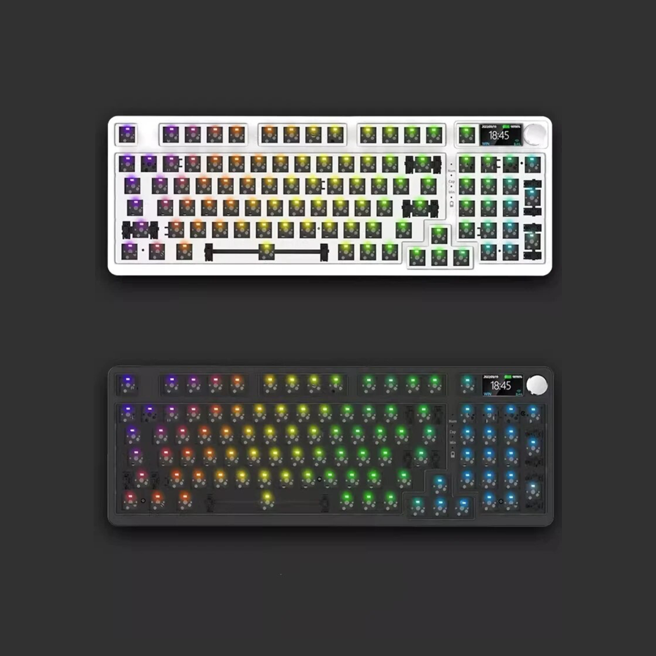 CXTECH C98PRO Mechanical Keyboard (Kit) Wireless RGB with Programmable Screen and Knob 98Keys