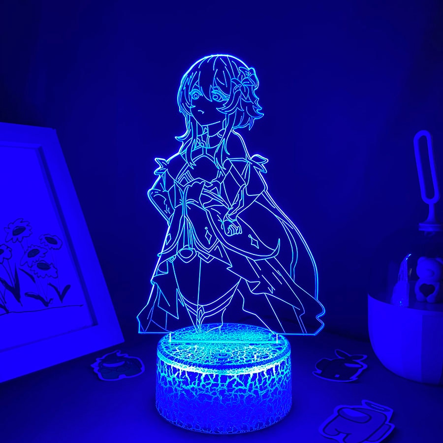 Genshin Impact Game Figure Lumine 3D LED Night Lights