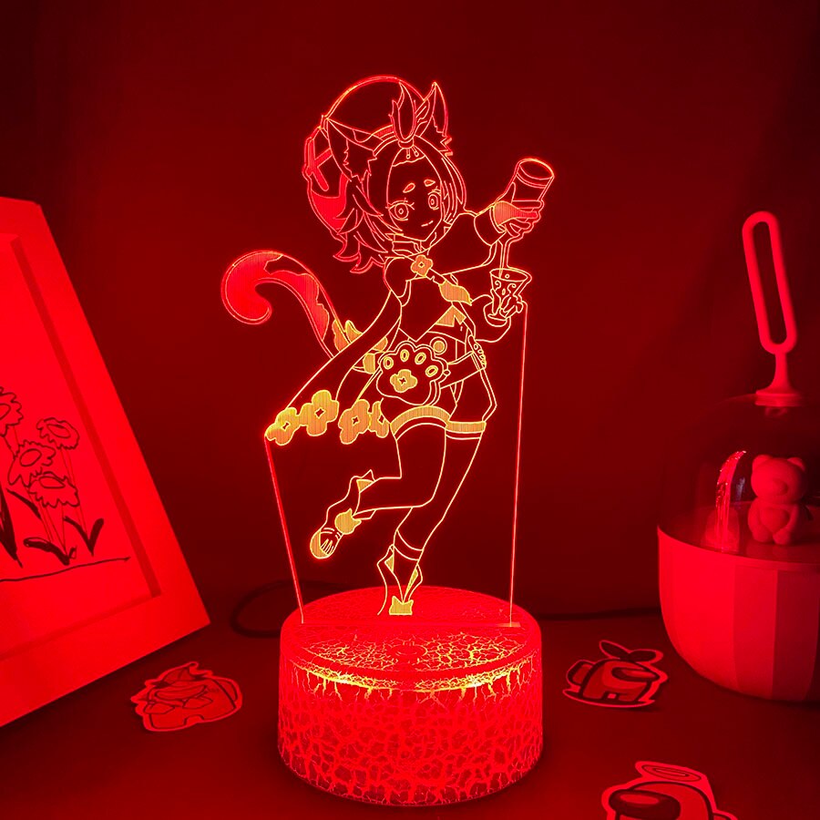 Genshin Impact Game Figure Dioan 3D Led Nightlight