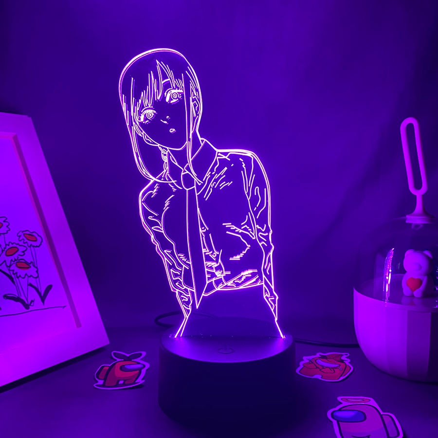 Chainsaw Man Figure Makima Neon Night Lights