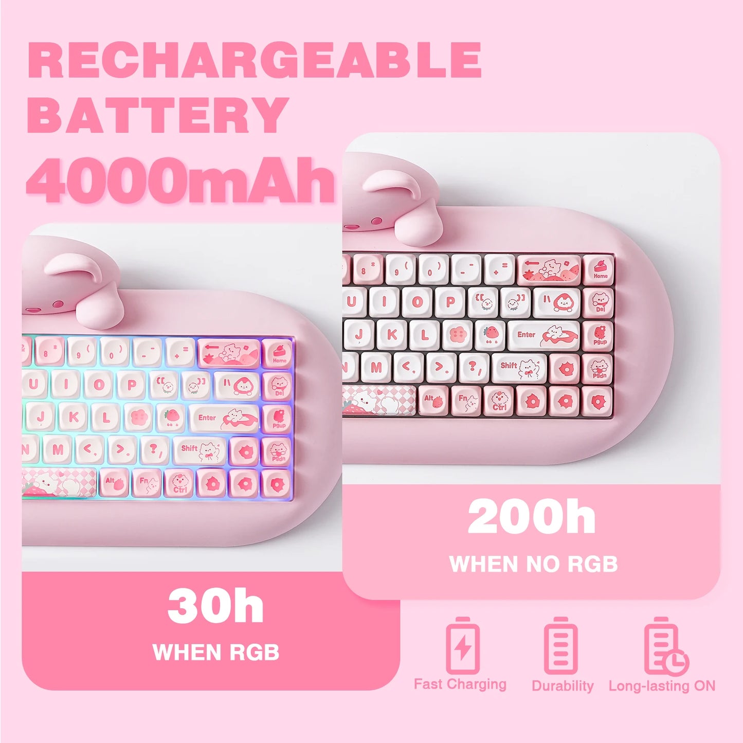 YUNZII C68 65% Hi-Fi Silicone Hot Swap Wireless RGB Mechanical Keyboard