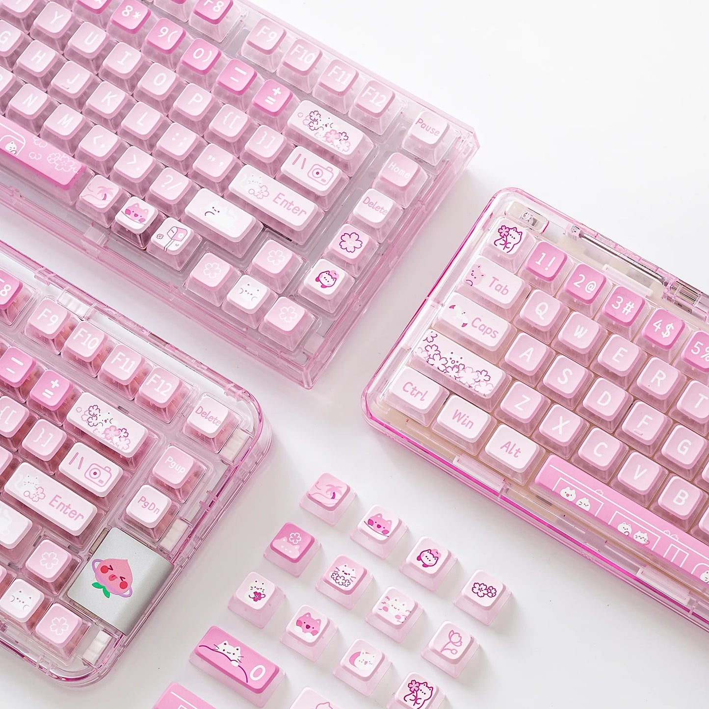 YUNZII Sakura Kitty 120 Keys Dye Sub PBT and Translucent Keycaps