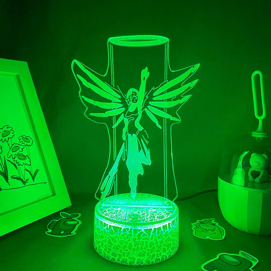 Overwatches OW Game Figure Mercy 3D Night Lights