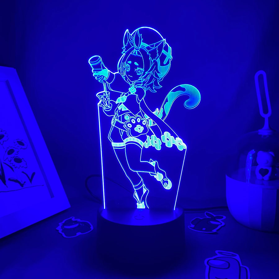 Genshin Impact Game Figure Dioan 3D Led Nightlight