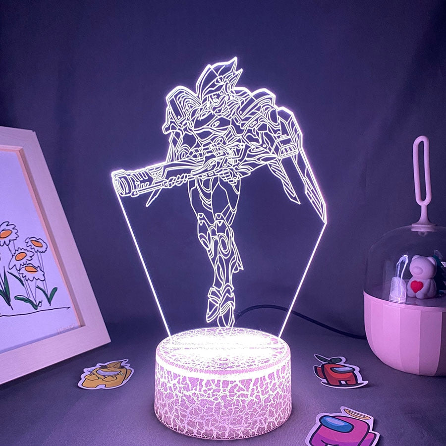 Overwatches OW Game Figure Pharah 3D Night Lights