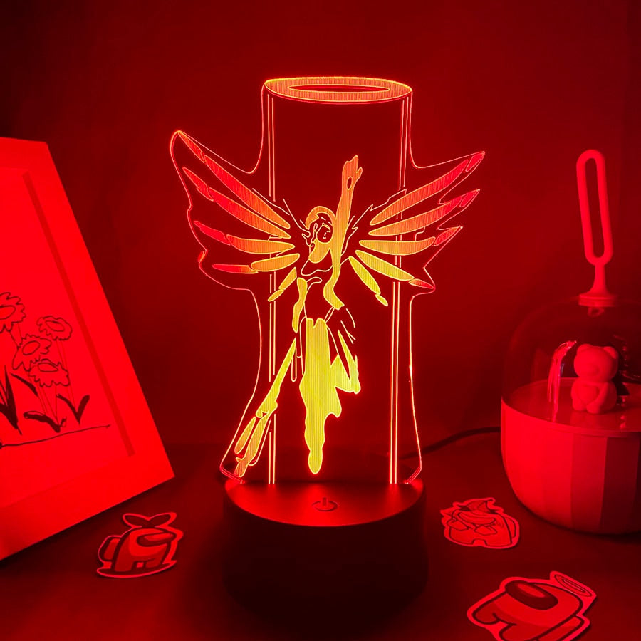 لعبة Overwatches OW مجسم Mercy 3D Night Lights 